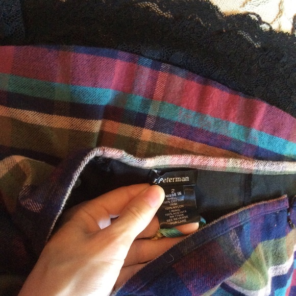 J. Peterman Maxi Plaid Lace Trim Skirt - Picture 5 of 5